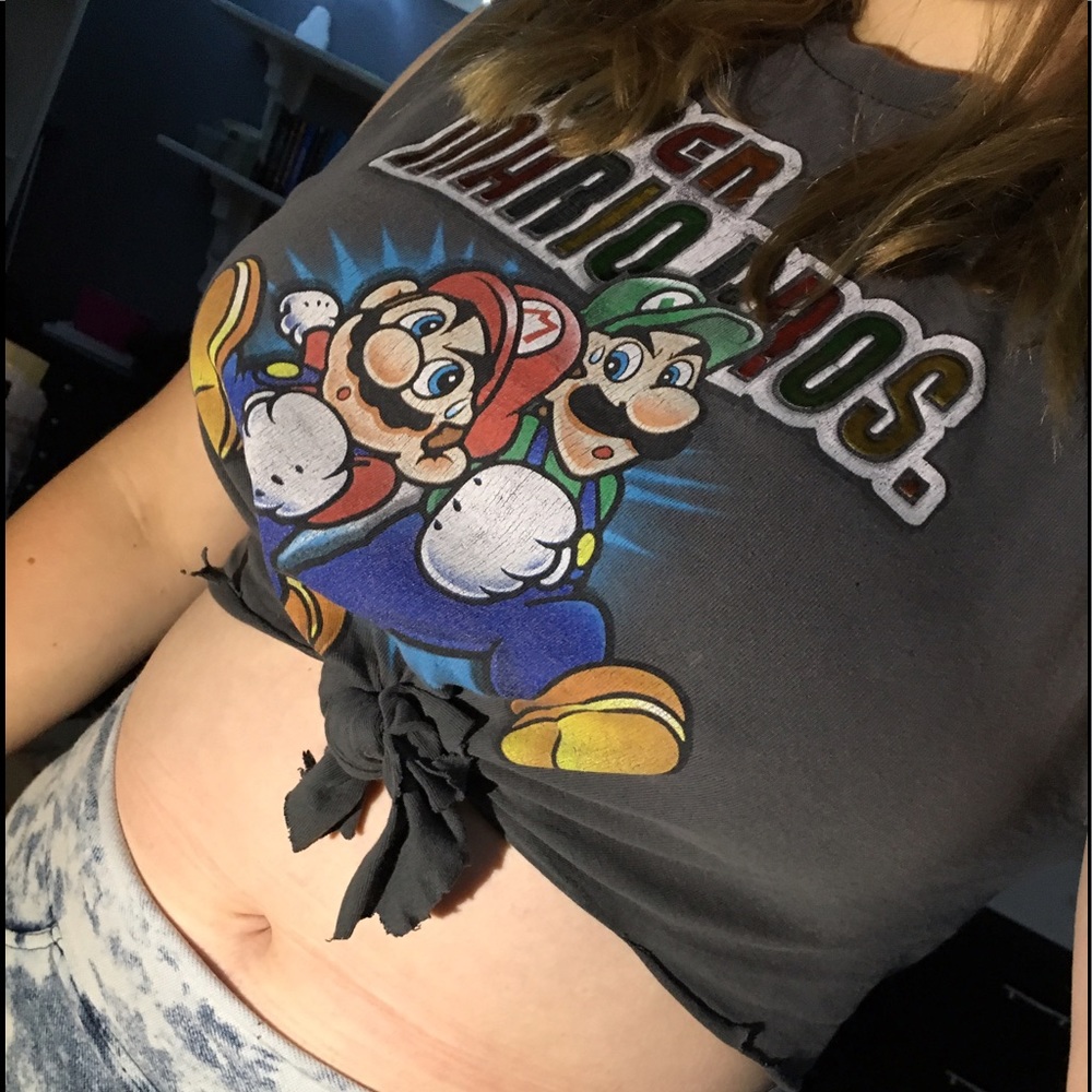 Super Mario bros cut off crop top
