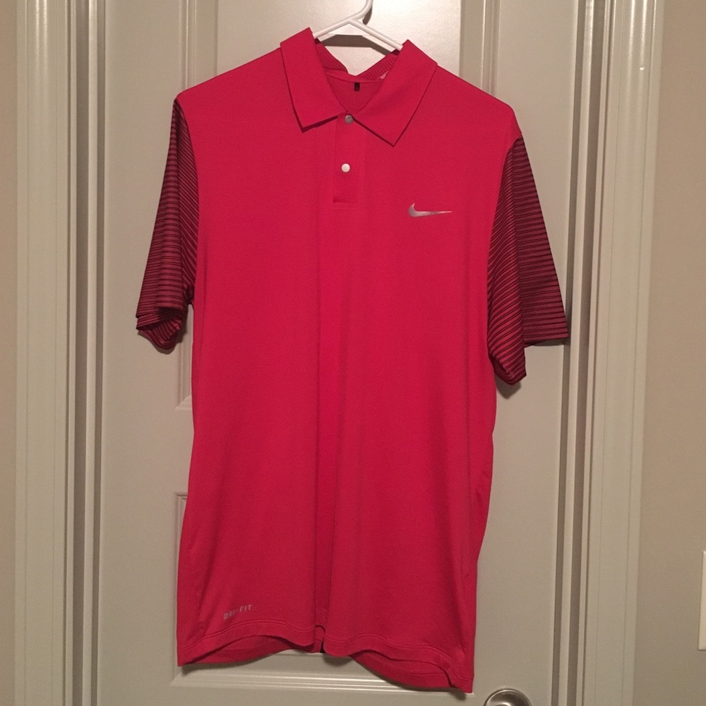 ❗️RED NIKE TIGER WOODS COLLECTION GOLF SHIRT