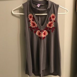 Grey Tank with Neck Strap