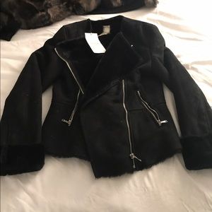 Faux Shearling Suede Jacket