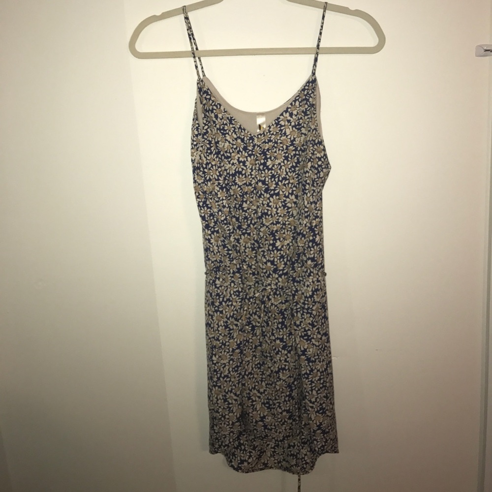 Blue and tan flowered sundress