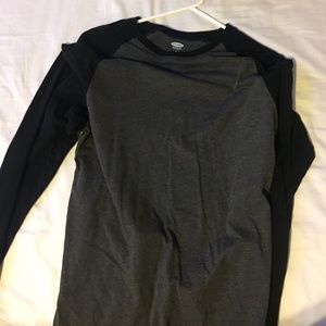 black and grey crew neck