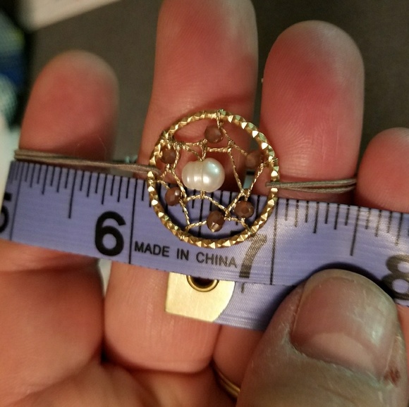 Handmade Round Pearl Stretch Bead Bracelet - Picture 3 of 5