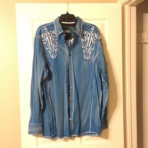 Men's Blue Roar Button Down