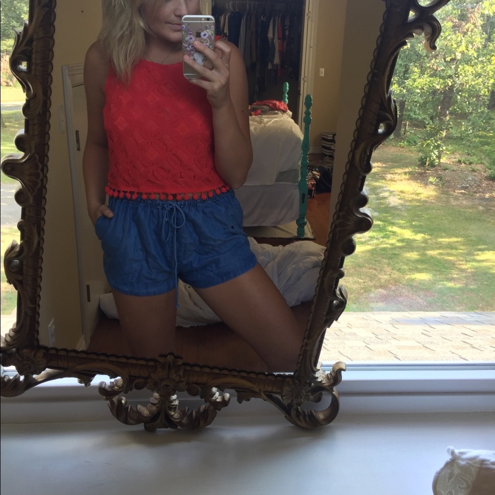 Denim shorts, soft and flowy