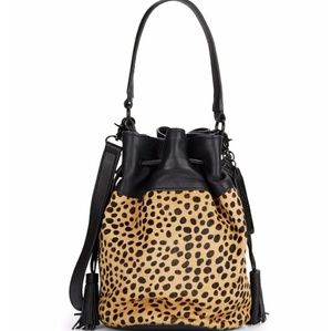 Loeffler Randall Cheetah Calf Hair Bucket Bag