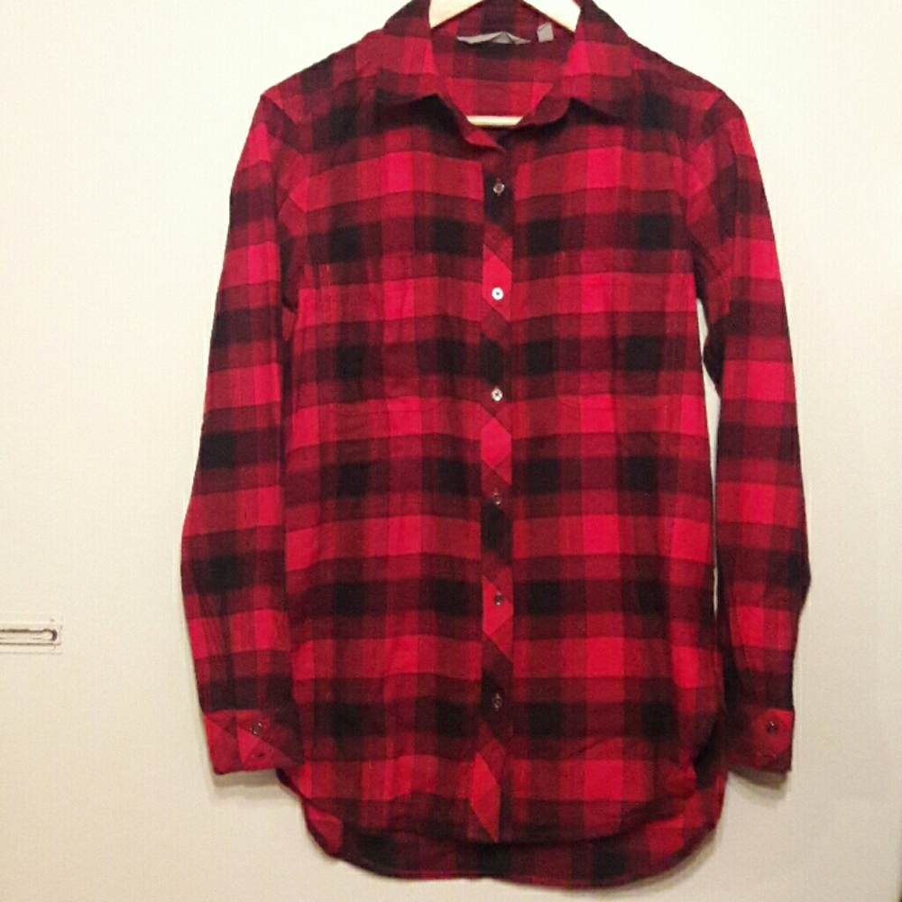 Athleta plaid flannel top