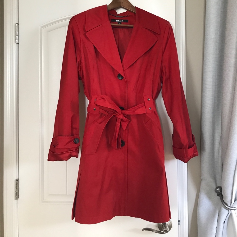 Red DKNY Raincoat