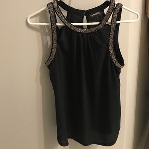 Embellished Black Dressy Tank