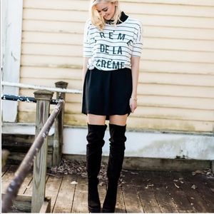 Jeffrey Campbell Knee High Black Suede Boots