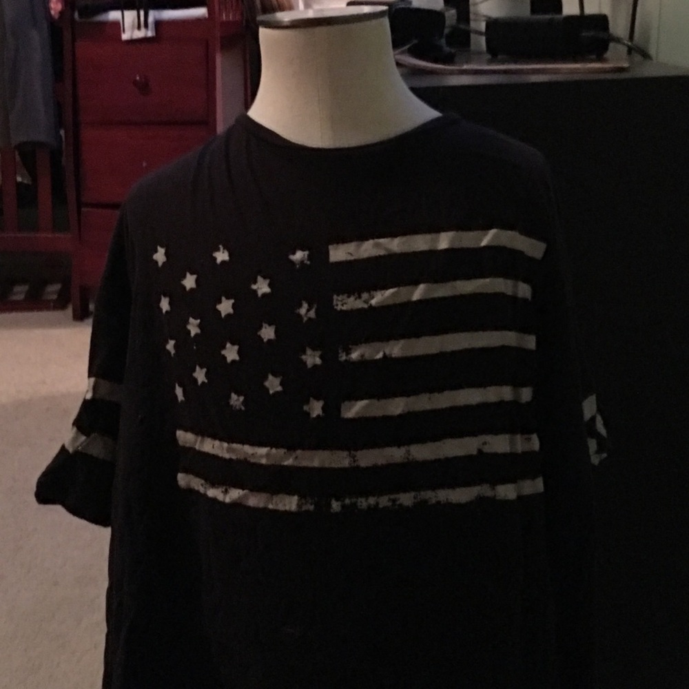 Black and cream flag shirt