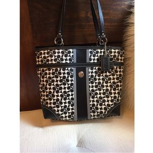 COACH Black & White Tote