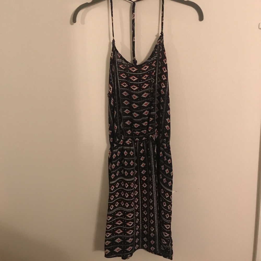 Black, white and red patterned dress