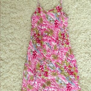 Pink Hawaiian dress with spaghetti straps