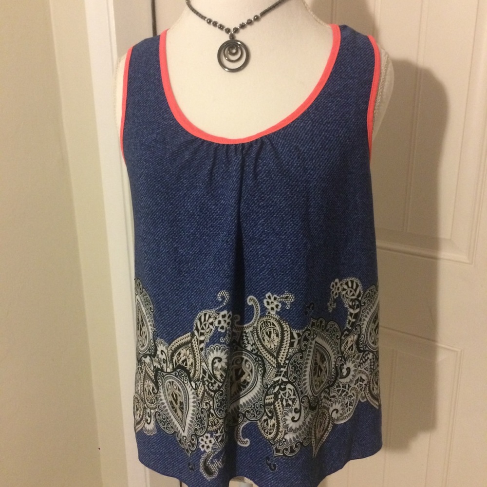 Blue Top with pink