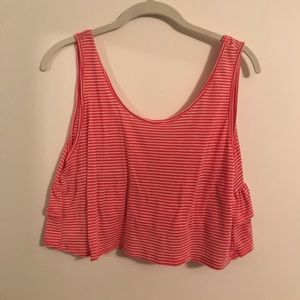 Coral and white tank top