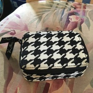 Vera Bradley Midnight Houndstooth Travel Pill Case