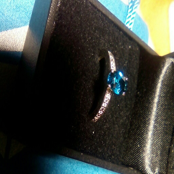 London blue Topaz Halo or stacking Rings