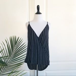 Deep V Pinstriped Jersey Cami