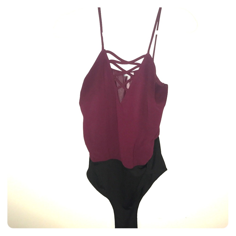 Maroon body suit
