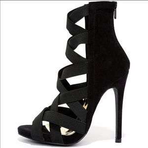 Black Caged Heels (worn once)