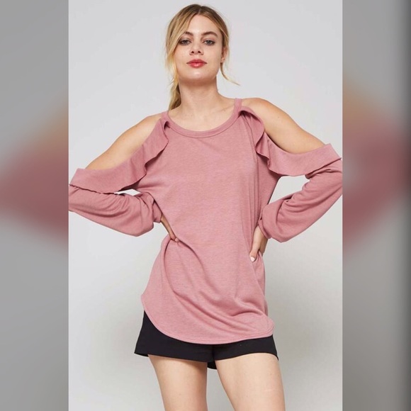 Hailey Mauve French Terry Top - Picture 2 of 3