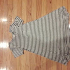 NWOT Lularoe Carly Grey with Blue Strippes