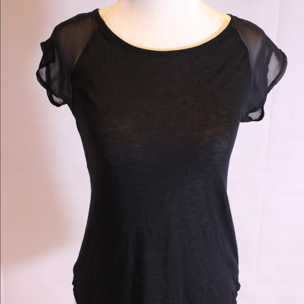 American Eagle sheer zipper tee