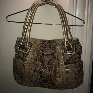 B Makowsky gold shoulder bag