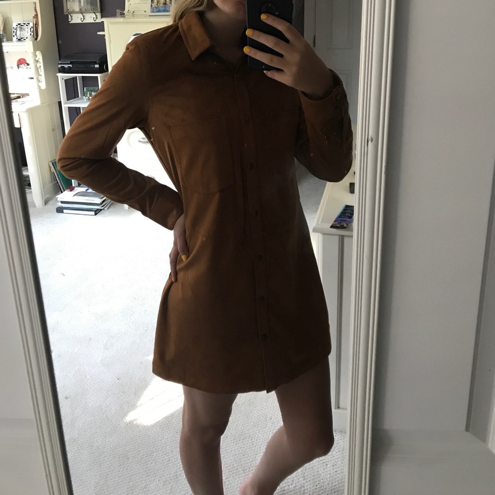 Corduroy button up fall dress