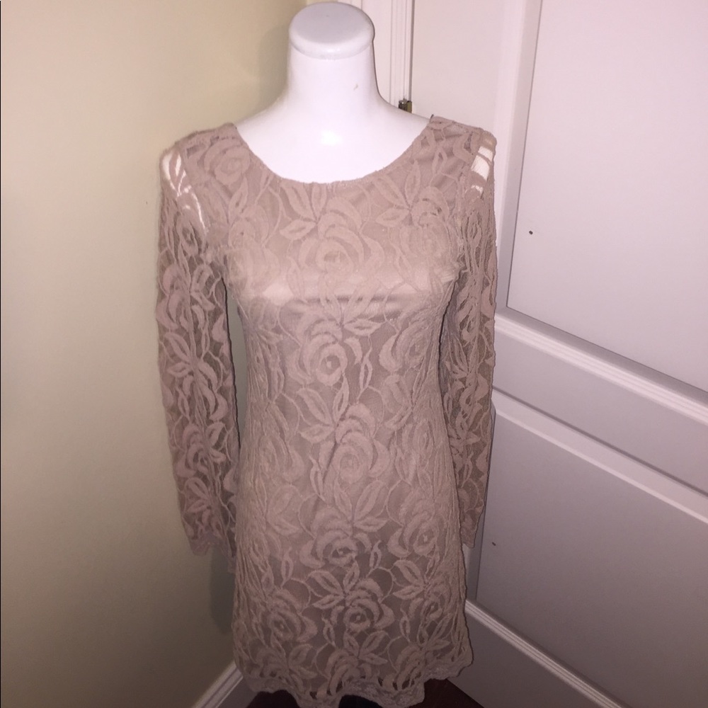 Barely nude lace dress
