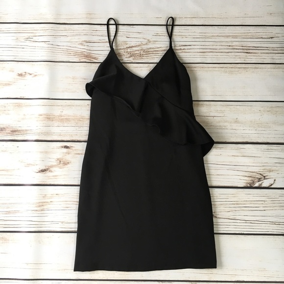 Chelsea 28 Black Ruffle Slip Dress NWT Sz S - Picture 3 of 6