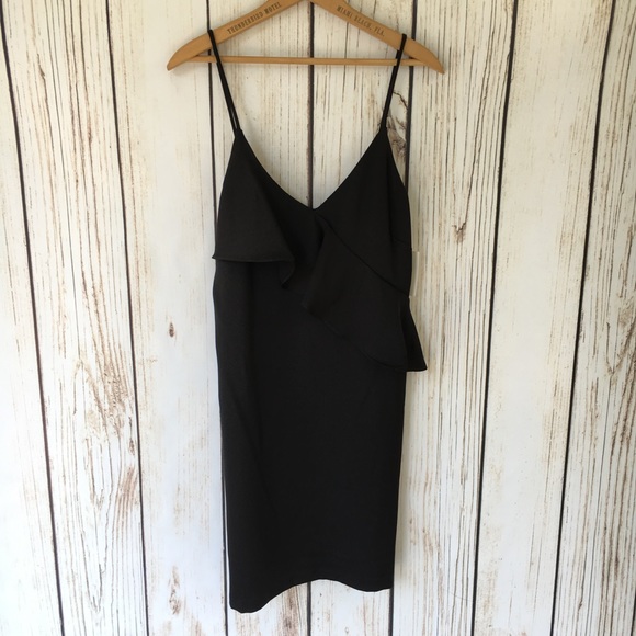 Chelsea 28 Black Ruffle Slip Dress NWT Sz S - Picture 1 of 6
