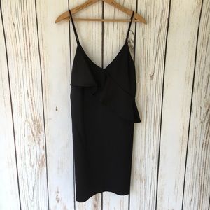 Chelsea 28 Black Ruffle Slip Dress NWT Sz S
