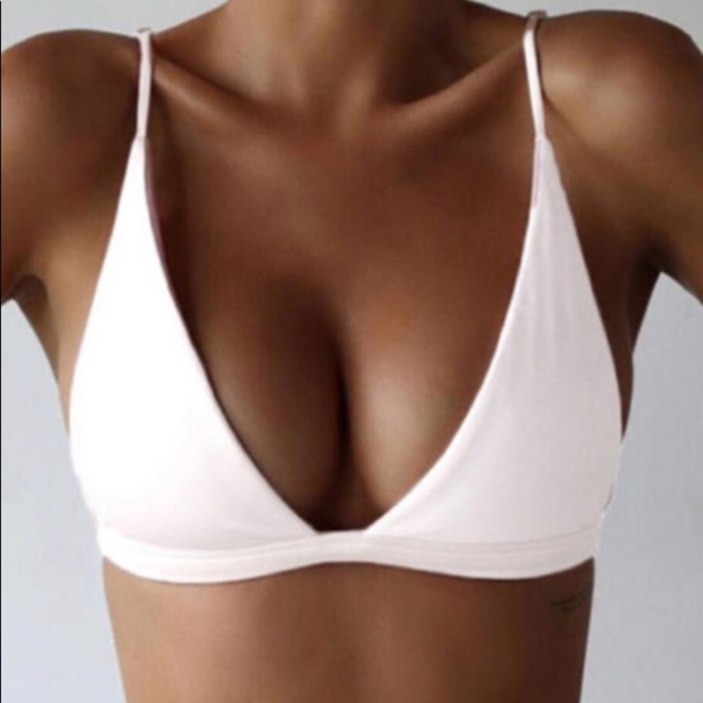 White triangle fully lined bikini top
