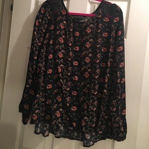 Black floral lace Blouse