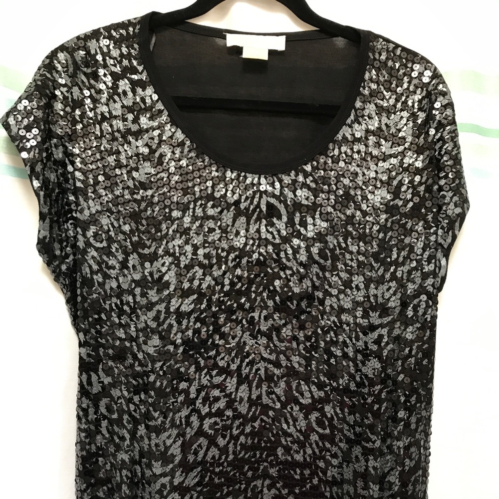 Michael Kors Sequined Black & Sliver Blouse - PL