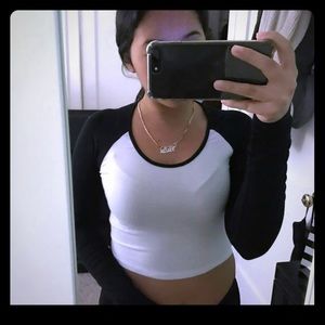 Express colorblock crop top