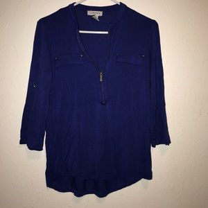 BLUE QUARTER SLEEVE BLOUSE
