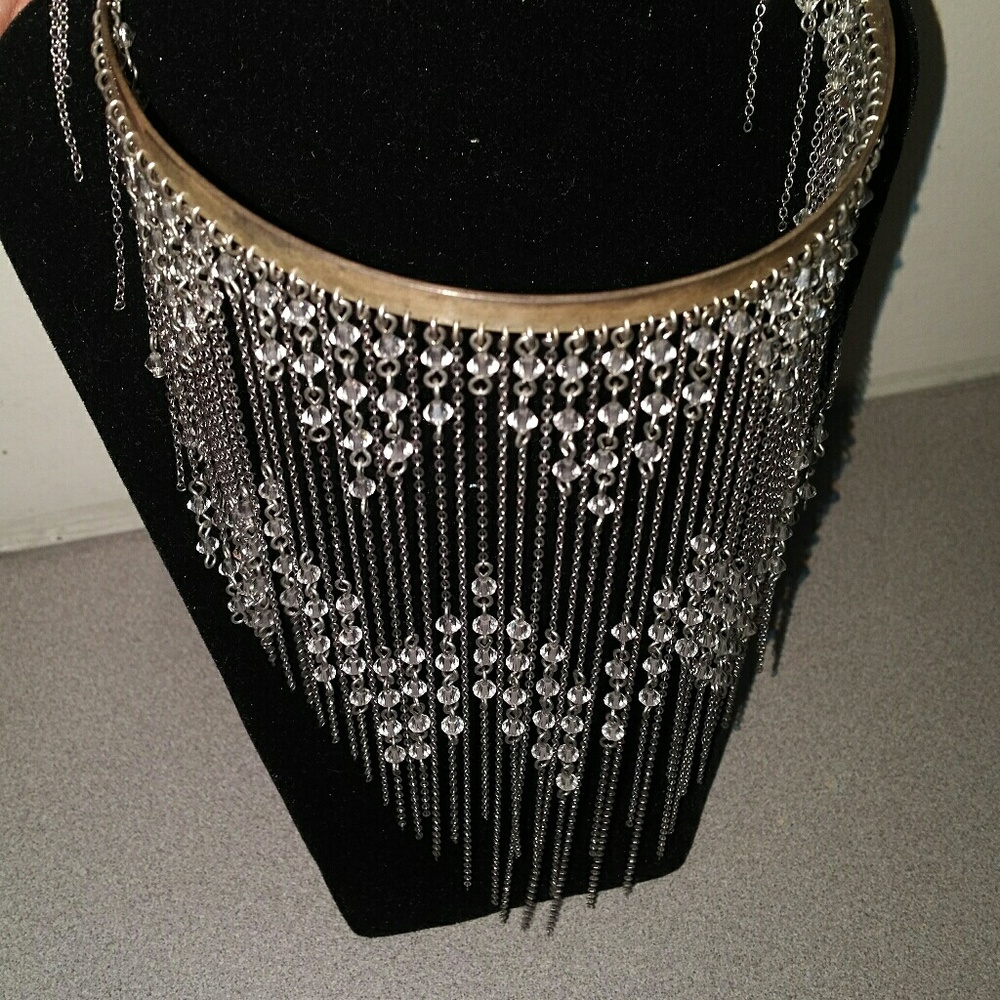 KAMIA soho Nyc Silver crystal necklace