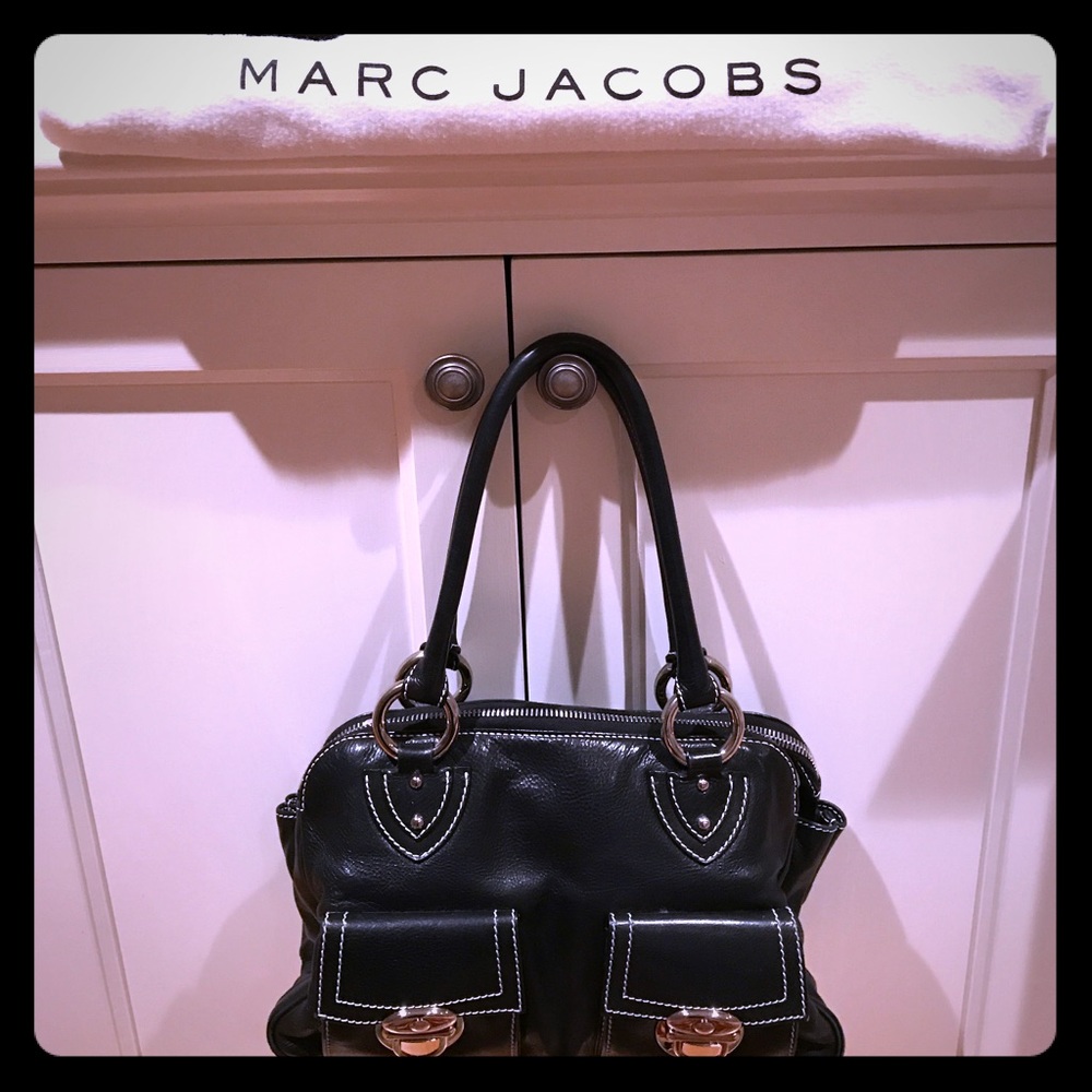 *deal* Marc Jacobs Blake Satchel, Black Leather