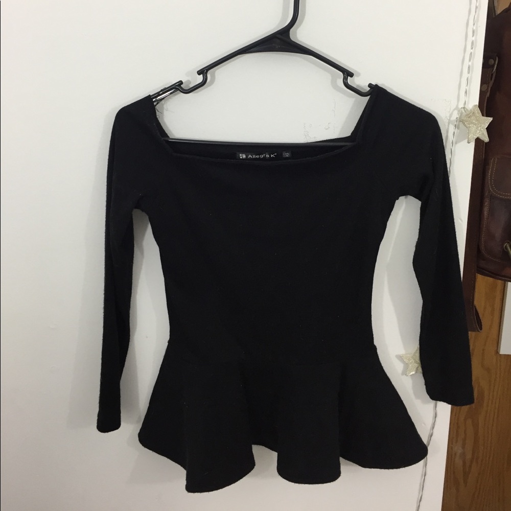 Black peplum top