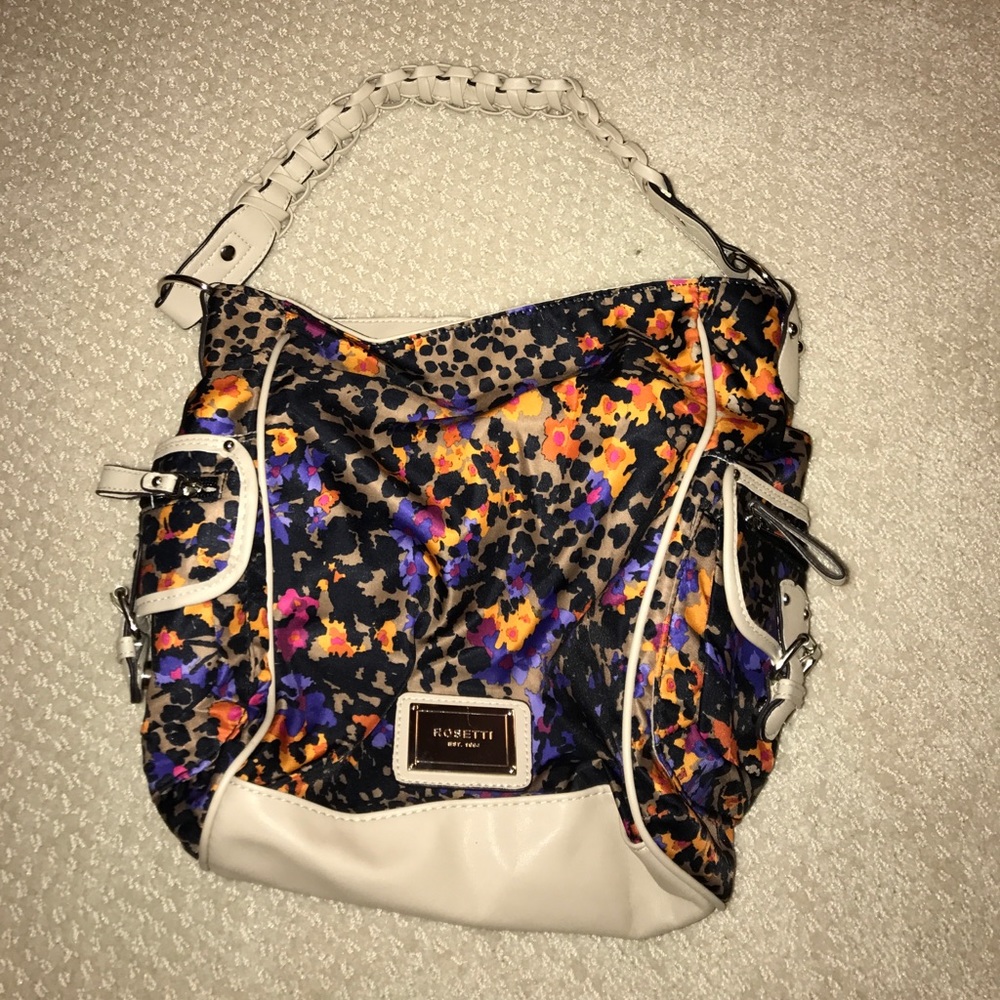 Cheetah floral print handbag purse