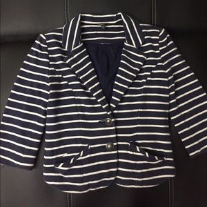 Express stripped navy blue blazer