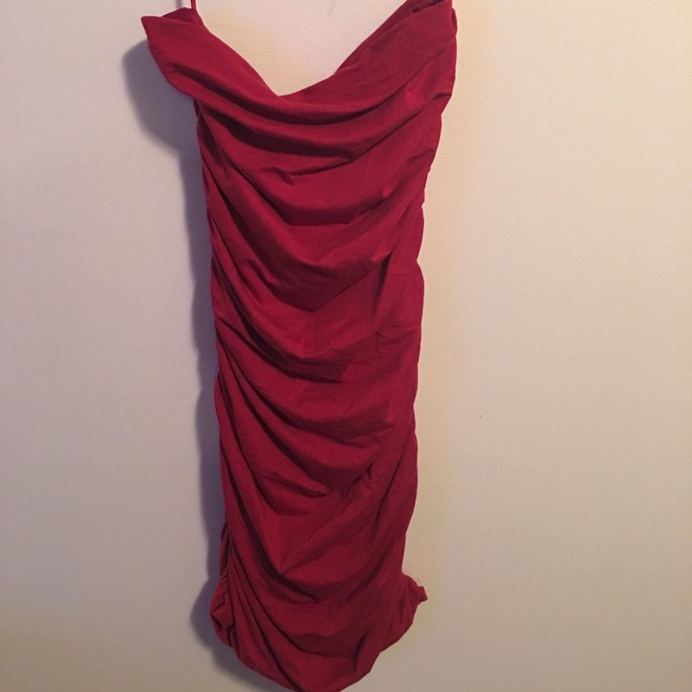 Express Strapless Red Dress