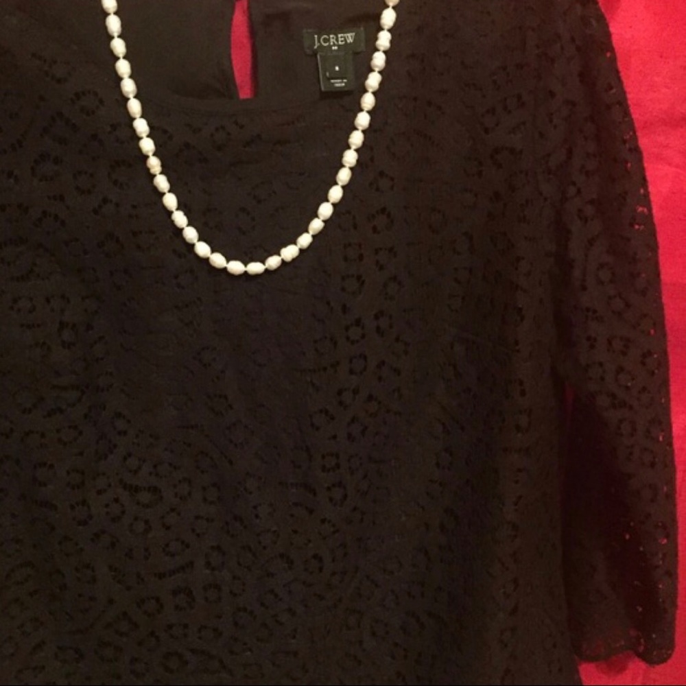 J. CREW sexy black lace fitted top