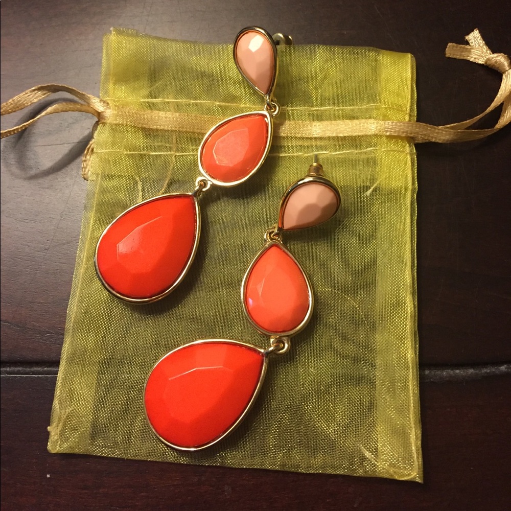 Coral Pearl Drop Earrings