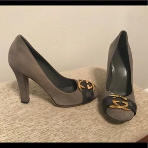 Gucci high heels. Suede. Block heel.