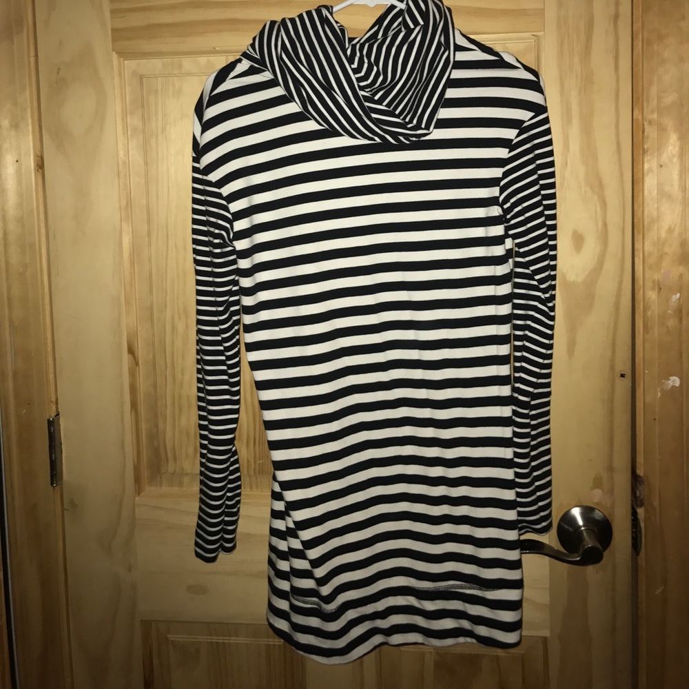 Black and White stripped long sleeve Dress