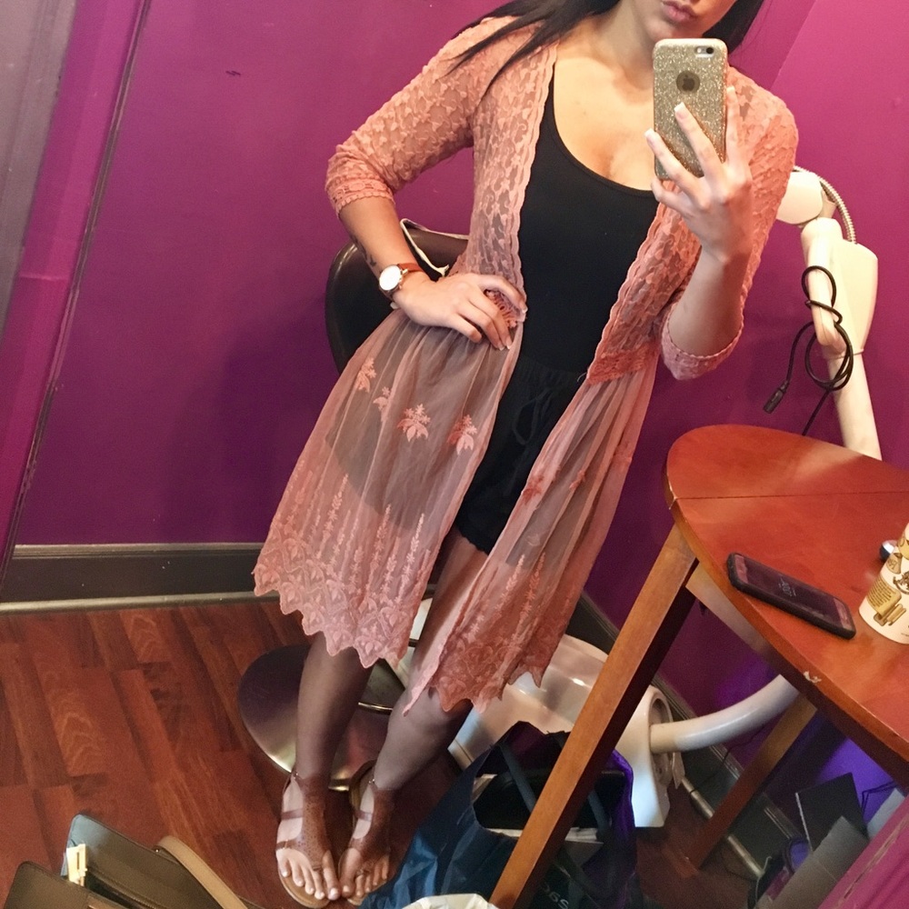 Coral Lace kimono